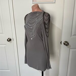 Ecco Gray Mini Dress with Chain Details